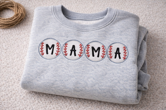 Baseball MAMA Embroidered Sweatshirt