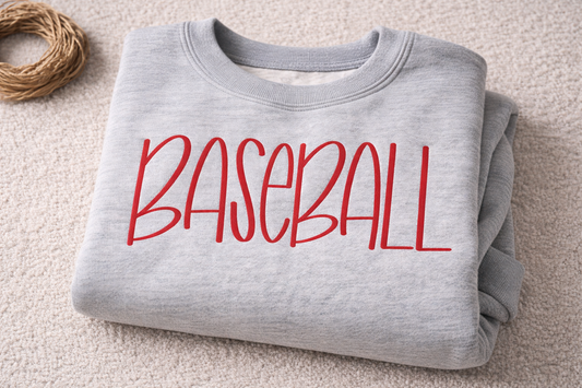Baseball Embroidered Sweatshirt