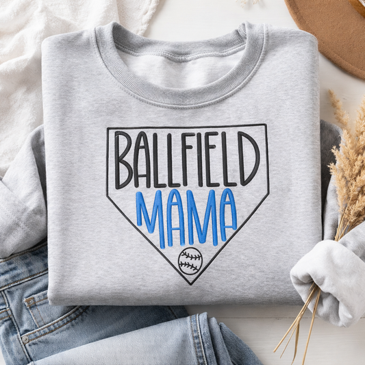 Ballfield mama embroidered sweatshirt