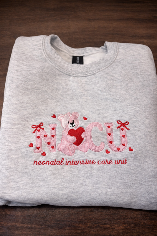 NICU Bear Embroidered Sweatshirt
